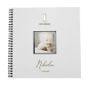 Album na zdjęcia z okienkiem i personalizowaną dedykacją na roczek na chrzest urodziny
